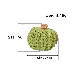 Желто-Зеленый Вязаные тыквы из полиэстера, украшения для Хэллоуина, для домашнего украшения рабочего стола, желто-зеленый, 70x60 мм