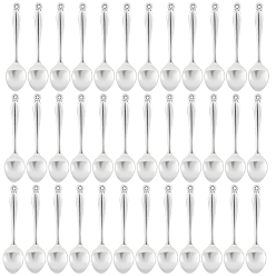 Античное Серебро Тибетский Стиль цинковый сплав большие кулоны, подвески для кухонной утвари, без свинца и без кадмия, ложка, античное серебро, 54.6x13x5 мм, отверстие : 1.5 мм, 60 шт / коробка