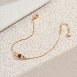 Золотой Латунные браслеты-цепочки для женщин, двухконусные, с пластиковым, золотые, внутренний диаметр: 7-1/2 дюйм (19 см)