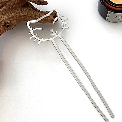 Матовый Серебристый Цвет Вилки для кошачьей шерсти из сплава, матовый серебристый цвет, 180 мм