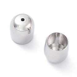 Платинированный Латуни мозг заканчивается, Торцевые крышки, без кадмия, без никеля и без свинца, колонка, Реальная платина, 7x6 мм, отверстие : 0.8 мм, внутренний диаметр: 5 мм