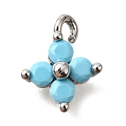 Платина Латунные микро проложить кубического циркония подвески, без кадмия, без никеля и без свинца, , платина, 9.5~10x7.5~8x3 мм, отверстие : 1.2 мм