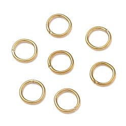Real 18K Gold Plated 304 Stainless Steel Open Jump Rings, Real 18K Gold Plated, 6x0.8mm, Inner Diameter: 4.6mm, 20 Gauge