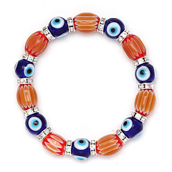 Коралловый Браслеты-растяжки в технике лэмпворк, злые глаза, коралл, внутренний диаметр: 2-3/8 дюйм (6 см)