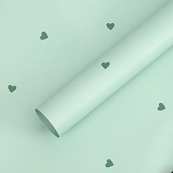 Medium Aquamarine 20 Sheet Heart Pattern Valentine's Day Gift Wrapping Paper, Square, Folded Flower Bouquet Wrapping Paper Decoration, Medium Aquamarine, 580x580mm