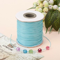 Dark Turquoise Waxed Polyester Cord, Bead Cord, Dark Turquoise, 0.5mm, about 169.51~174.98 Yards(155~160m)/Roll