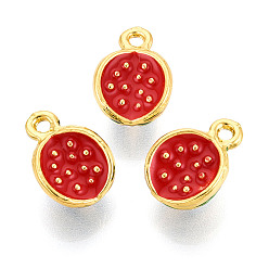 (123L) Белый крем непрозрачный блеск Сплав эмали прелести, арбузное очарование, золотые, стойки покрытие, без кадмия, без никеля и без свинца, огнеупорный кирпич, 14x10x6.8 мм, отверстие : 1.6 мм