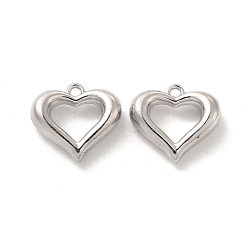 Платина Подвески из сплава , долговечный, без кадмия и без свинца, сердце, платина, 15.5x17x5.5 мм, отверстие : 1.5 мм