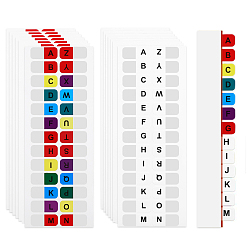 (52) Непрозрачная лаванда 24 листы 2 стили ПВХ самоклеящиеся буквы az индексные вкладки, водонепроницаемые этикетки с алфавитным указателем, для блокнота файл страницы книга папка переплет разделить, разноцветные, 168x65x0.3 мм, наклейка: 11x25x0.1 мм, 12 листы / стиль