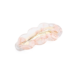 Розовый Заколки для волос из ацетата целлюлозы с железными кнопками, слеза, туманная роза, 60 мм