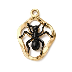 Spider 304 нержавеющей стальной эмали подвески, золотые, паук, 23.5x16.5x1.8 мм, отверстие : 1.8 мм