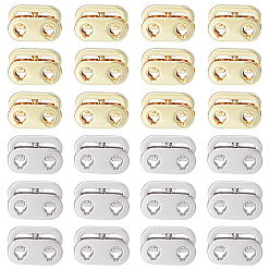 (52) Непрозрачная лаванда 24шт 2 цвета сплав пружинный шнур замки, 2-луночное, аксессуары, овальные, разноцветные, 16x5 мм, отверстие : 4 мм, 12 шт / цвет