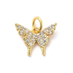 Настоящее золото 18K Латунь с микропокрытием, без свинца и без кадмия, долговечный, бабочка, реальный 18 k позолоченный, 10x13x1.5 мм, Перейти кольцо: 5x0.8 мм, 3.5 мм внутренним диаметром