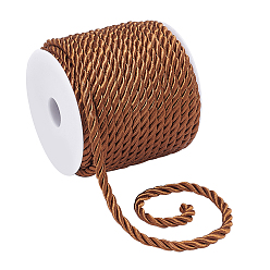 Седло Коричневый 3 шнур, плетеный из полиэстера, витая веревка, для ювелирных изделий из шнура своими руками, седло коричневый, 5 мм, около 18 м / рулон