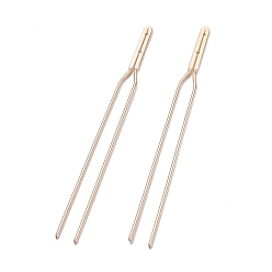 Light Gold Brass Hair Fork Findings, U Shaped, Light Gold, 152x15x2mm, Hole: 1.5mm