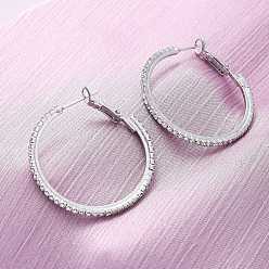 Платина Латунные микро проложить серьги стержня кубического циркония, без свинца и без кадмия, долговечный, стойки покрытие, платина, 34x2x33 мм