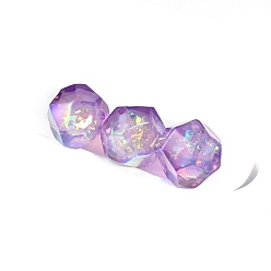 Орхидея 30шт. градиент цвета и УФ-покрытие радужные переливающиеся непрозрачные смоляные бусины, граненые, пятиугольник, сиреневые, 16 мм, отверстие : 2 мм