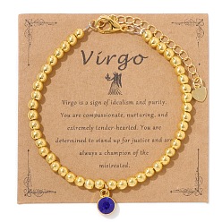 Дева Синтетический немагнитных гематит браслеты, браслеты созвездия со стразами для мужчин и женщин, Дева, 7-1/8 дюйм (18 см)