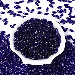 Полуночно-синий Стеклянные бусины прозрачных цветов, овальные, темно-синий, 9x4 мм, отверстие : 1.2 мм, Около 1875 шт / фунт