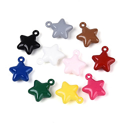 (52) Непрозрачная лаванда Подвески из сплава с покрытием из распылительной краски, звезды прелести, разноцветные, 14x12x5 мм, отверстие : 1~1.4 мм