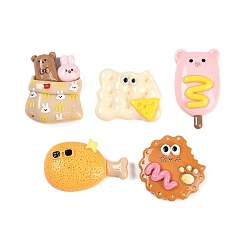 (52) Непрозрачная лаванда Кабошоны из смолы, имитация еды, разнообразные, разноцветные, 17.5~28.5x16~29.5x7.5~9 мм