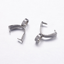 Нержавеющая Сталь Цвет Устойчивы к потускнению 304 защелки из нержавеющей стали, щепотка под залог для изготовления кулона, цвет нержавеющей стали, 9x8x2.5 мм, отверстие : 2.5 мм