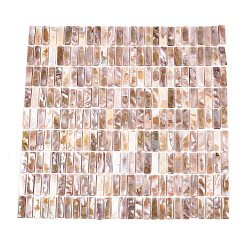Freshwater Shell Natural Freshwater Shell Mosaic Tile Cabochons, Rectangle, Flat Back, 29.5~30x8~8.5x2, about 243pcs/set