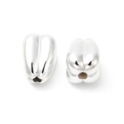 Platinum Plating CCB Plastic Beads, Flower, Platinum, 13.8x9.5x9.5mm, Hole: 2mm