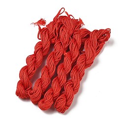 Red Nylon Braided Cord, Chinese Knotting Cord for Beading Jewelry Making Macrame Craft, Red, 2mm, about 13.12 yards(12m)/bundle, 10bundles/bag, about 131.23 yards(120m)/bag