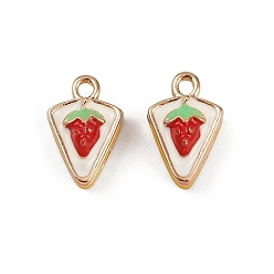 Food Подвески из латунного сплава, с эмалью, стойки покрытие, золотые, торт, 13x8.5x6 мм, отверстие : 1.6 мм