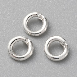 Серебро 925 Запорное соединительное кольцо из стерлингового серебра, открытый круг, серебряные, 6x1.2 мм, внутренний диаметр: 3.3 мм, 17 датчик