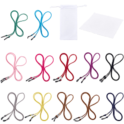 (52) Непрозрачная лаванда 12 шт. 12 цвета искусственной замши ремешок на шею для очков, В комплекте: 1 салфетки для чистки из микрофибры и 1 футляры для очков из микрофибры., разноцветные, 708x3.5x1 мм