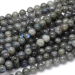 Labradorite Natural Labradorite Round Bead Strands, 8mm, Hole: 1mm, about 55pcs/strand, 16 inch