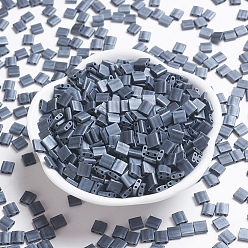 (TL2001) Matte Gunmetal MIYUKI TILA Beads, Japanese Seed Beads, 2-Hole, (TL2001) Matte Gunmetal, 5x5x1.9mm, Hole: 0.8mm, about 5900pcs/500g