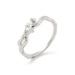 Платина Латунной палец кольцо, для полуполых бусин , платина, 1.5~5 мм, внутренний диаметр: 17 мм, штифты : 1 мм