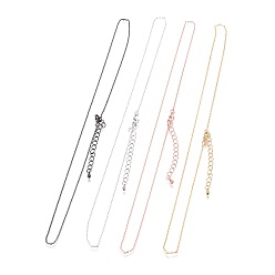 (52) Непрозрачная лаванда Латунные кабельные цепи ожерелья, с карабин-лобстерами , долговечный, разноцветные, 17.71 дюйм (45 см), 1.2 мм