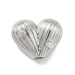 Платина Латунные микропаве из прозрачного кубического циркония, сердце, без кадмия и без свинца, долговечный, стойки покрытие, платина, 9.5x12.5x6.5 мм, отверстие : 1.5 мм