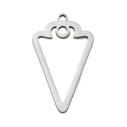 Stainless Steel Color 201 Stainless Steel Connector Charms, Triangle Links, Stainless Steel Color, 27x16x1mm, Hole: 1.5~2mm