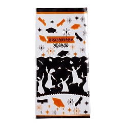 Andere Opp plastikaufbewahrungsbeutel, Abschlussthema, für Süßigkeiten, Kekse, Geschenkverpackung, dunkelorange, Rechteck, Abschluss Thema Muster, 27x13x0.01 cm, 50pc / bag