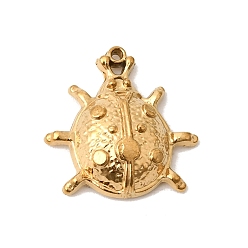 Золотой 304 подвески из нержавеющей стали, очарование божьей коровки, ионное покрытие (ip), золотые, 15.5x15x4.5 мм, отверстие : 0.8 мм