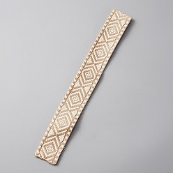 Bisque Rhombus Pattern Polyester Woven Belt Ornament Accessories, for Costume, Cowboy Hat, Bend Brim Fedora Hat Decoration, Bisque, 620x38x1mm