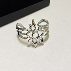 Plata Brazaletes huecos de aleación para mujer, ojo, plata, diámetro interior: 2.56 pulgada (6.5 cm)