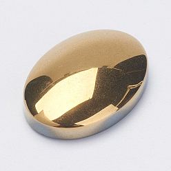 с Золотистым Покрытием Немагнитные синтетические гематит кабошоны, овальные, класс А, с золотым покрытием, 24.5x17.5x6 мм
