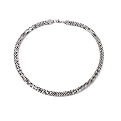 Нержавеющая Сталь Цвет Не тускнеет 304 ожерелье из нержавеющей стали в виде змеиной цепи с застежками-лобстерами для мужчин и женщин, цвет нержавеющей стали, 25.59 дюйм (650 мм), широк: 10 мм