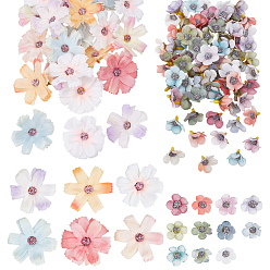 (52) Непрозрачная лаванда 170 шт. 17 стили ручная работа шелковая ткань цветок, головка искусственного цветка, для украшения свадебной вечеринки, разноцветные, 14~50x10~15 мм, 10 шт / стиль