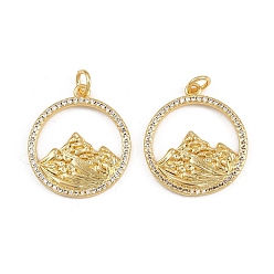 Настоящее золото 18K Латунные микро проложить кубического циркония подвески, гора, с целью перехода в кольце, стойки покрытие, долговечный, без свинца и без кадмия, реальный 18 k позолоченный, 22.5x20x2 мм, отверстие : 3.5 мм