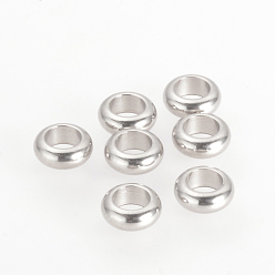 Stainless Steel Color 201 Stainless Steel Spacer Beads, Ring, Stainless Steel Color, 3.5x1.5mm, Hole: 2mm