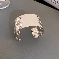 Серебро Браслеты-манжеты из некорродирующего сплава для женщин, серебряные, серебряные, внутренний диаметр: 2-1/2 дюйм (6.5 см)