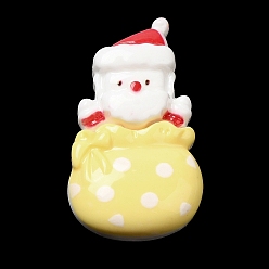 Santa Claus Кабошоны из непрозрачной рождественской смолы, для изготовления ювелирных изделий, Дед Мороз, 28.5x16.5x7.5 мм