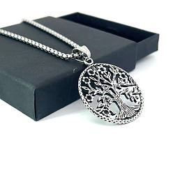 Нержавеющая Сталь Цвет Подвеска в виде дерева жизни из титановой стали, унисекс, украшение в виде дерева счастья, подарок.